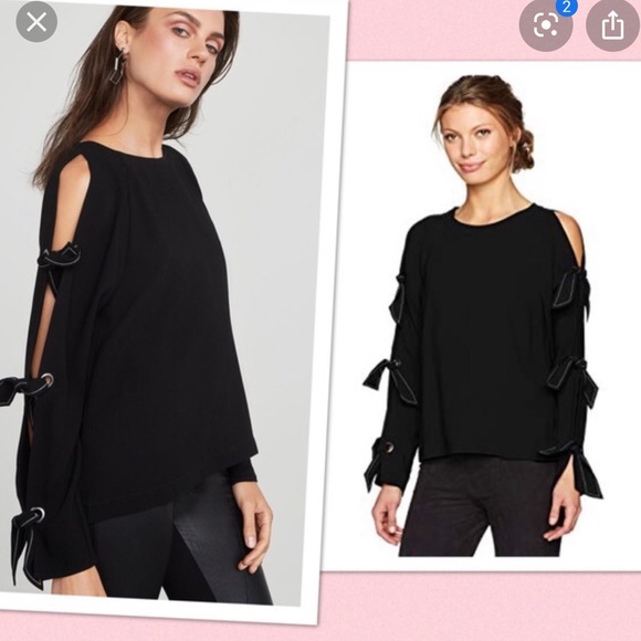 NWT‼️ BCBGMaxAzria “HAYDIN” Top Black -XXS - Picture 8 of 8